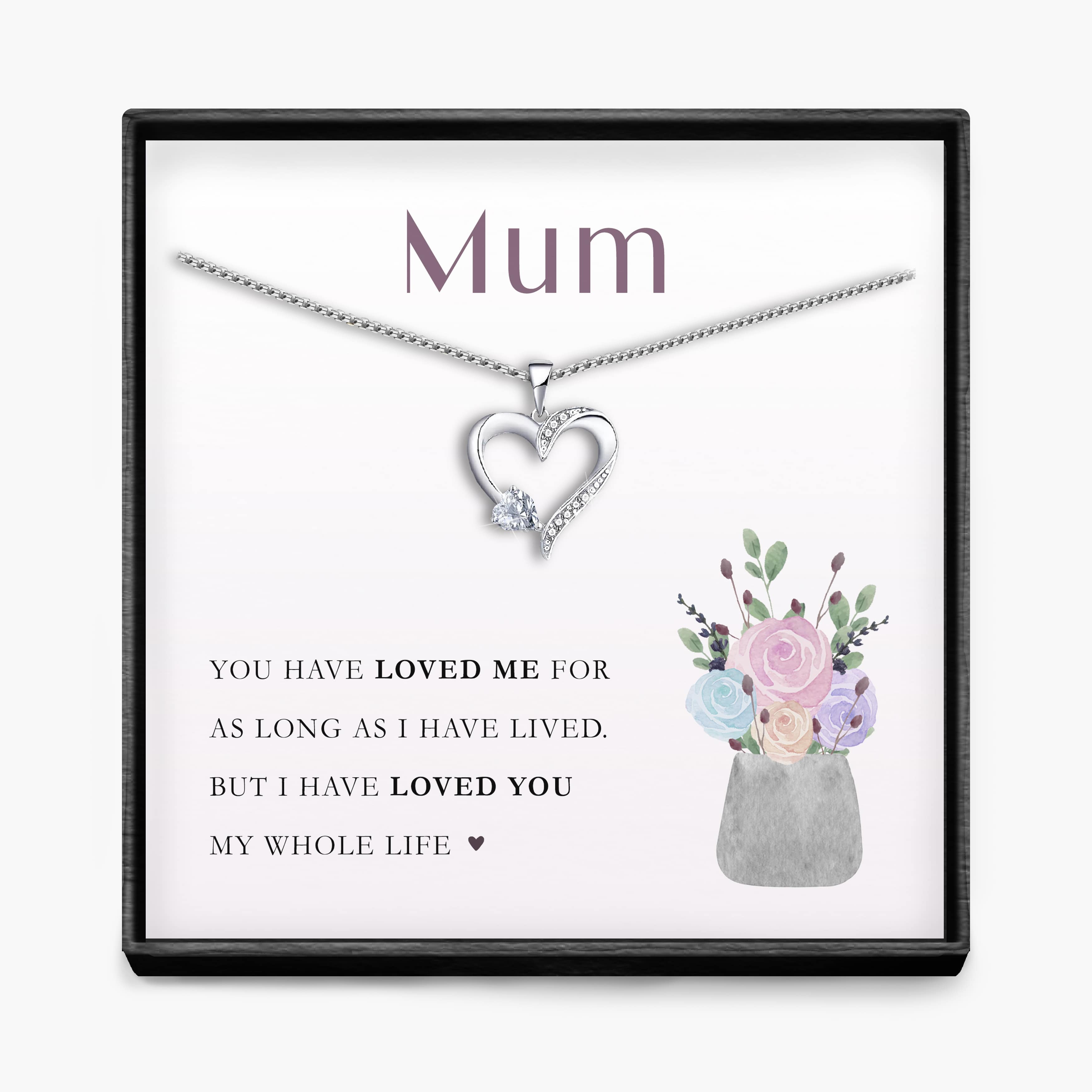 My Whole Life - Sterling Silver Sacred Heart Necklace - 5 Colours