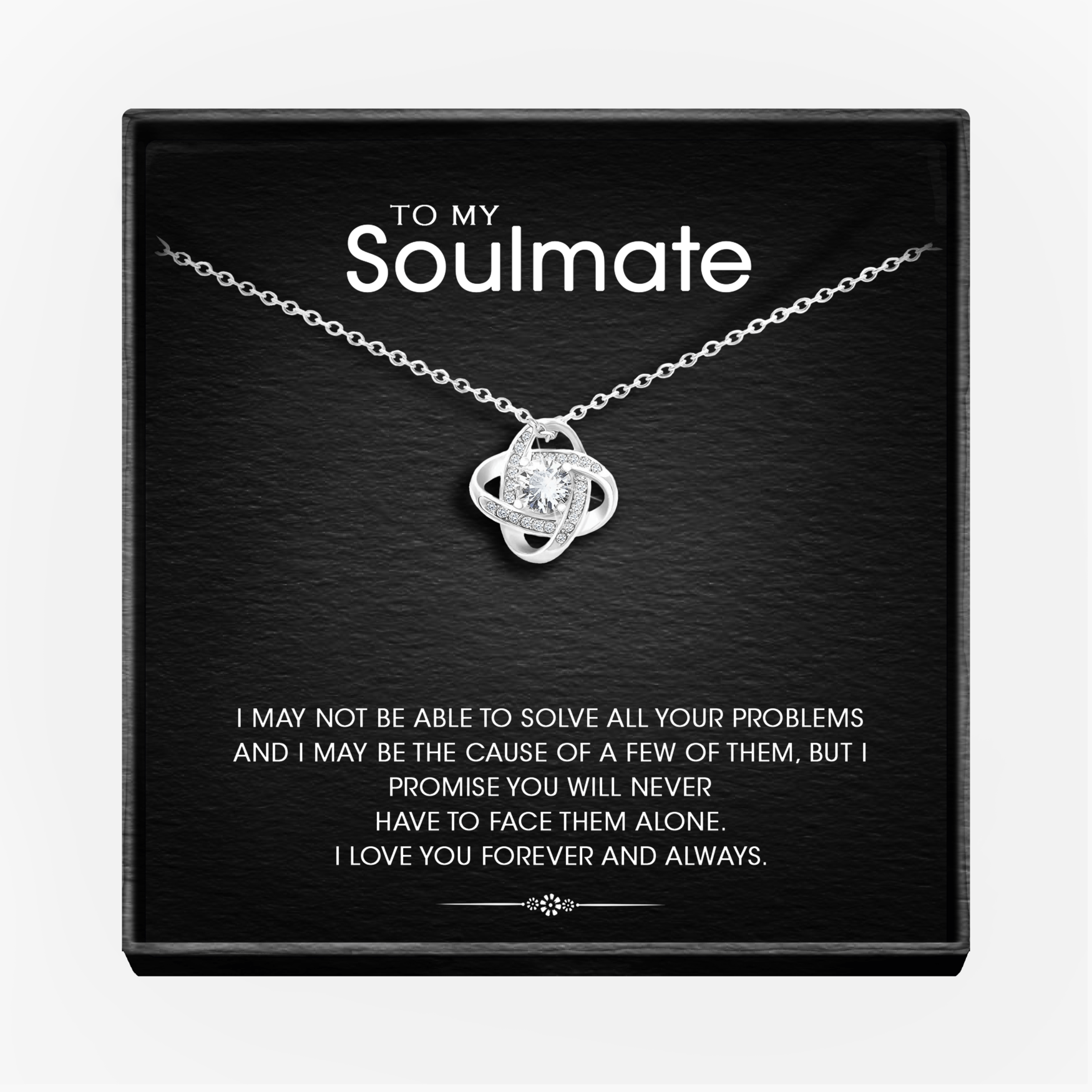 Forever and Always Silver Love knot necklace