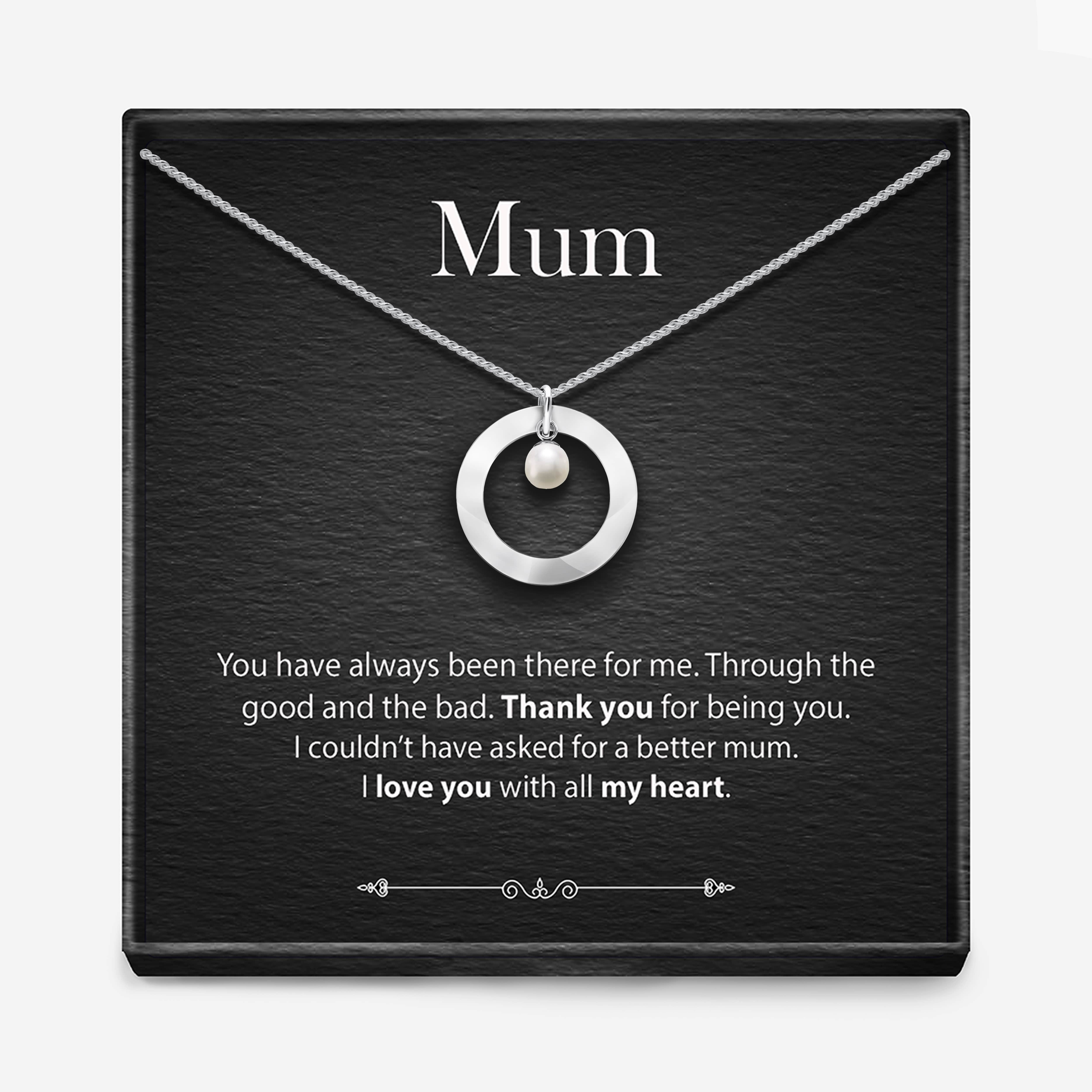 Dear Mum With All My Heart  -Pearl Necklace