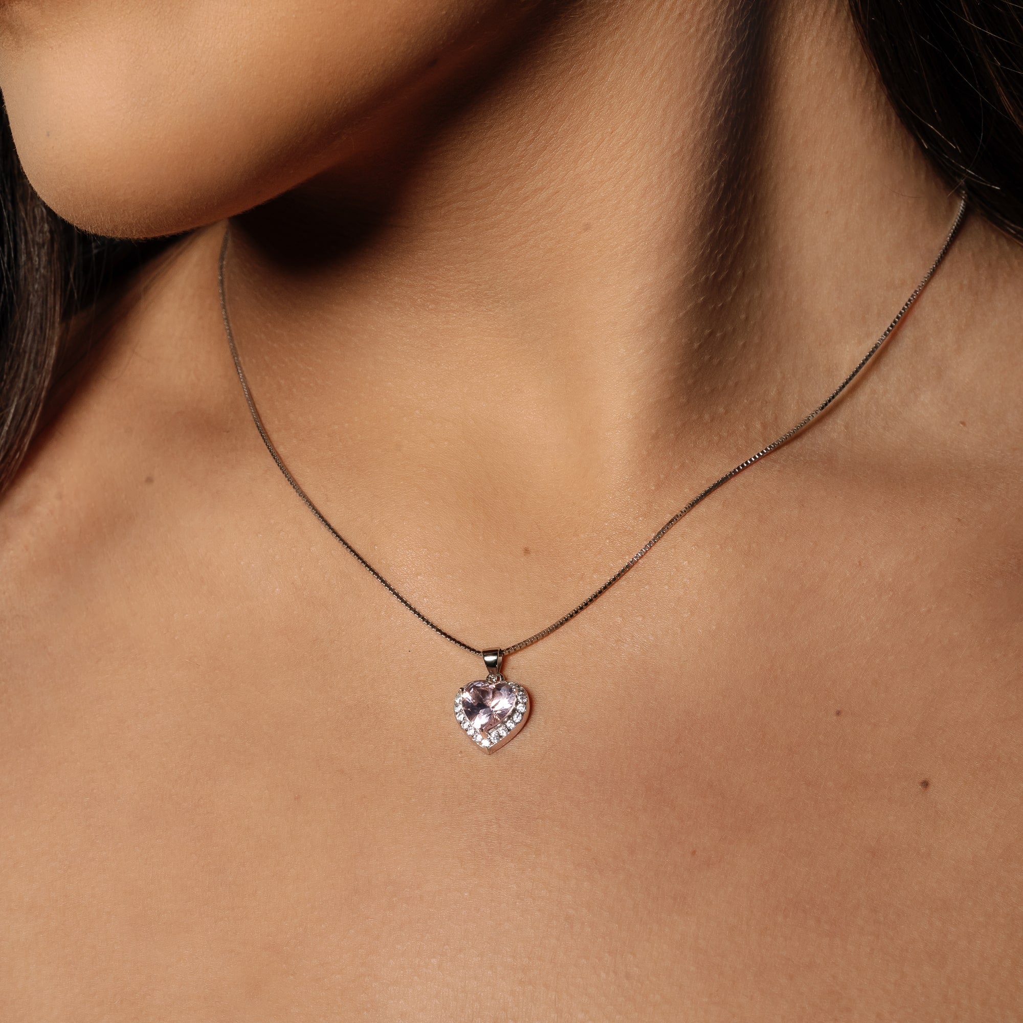 "My Dearest Mum" - Pink Morganite Heart Necklace